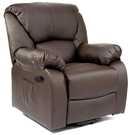 ECODE Fauteuil de massage relax Monaco, 10 vibromoteurs ondulés, inclinaison à 160°, fonction chaleur, programmes automatiques, vibro-ondulation, A++, ECO-8590 (marron)