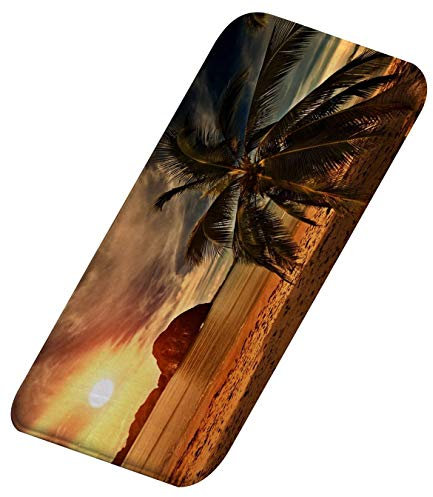 A.Monamour rutschfest Saugfähig Waschbar Badematte Tropischer Strand Sonnenuntergang Meer Wellen Palme Landschaft Weich Flanell Badezimmerteppich Badteppich Badvorleger Badewanne Dusche Duschvorleger