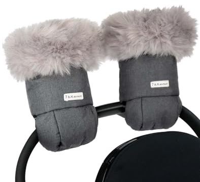 7AM Enfant Stroller Hand Warmers - Warmmuffs with Anti- Freeze, Cold Weather, Water Repellent Warm Hand Gloves for Pushchair, Pram, and Stroller