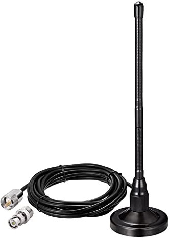 Bingfu 27MHz CB Radio Antenna Magnetic Base Soft Whip PL259 & BNC Male Compatible with Cobra Midland Uniden Maxon President Mobile CB Radio Antenna Kit for Car Truck