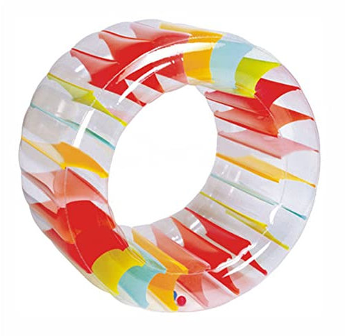 Flotador de piscina con rueda hidráulica - Rueda giratoria colorida inflable de 36 pulgadas,Juguete de rodillo arco iris para piscina de césped al aire libre en jardín Wenmin