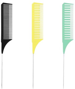 EIHI Peigne à Queue de Peigne à Cheveux 3 pièces, Peigne à Cheveux, Peigne à coiffer, Peigne à Raie, Peigne à Queue de Rat, Peigne de styliste de Salon de Coiffure pour Hommes et Femmes