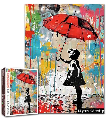 Tucocoo 1000 Piece Jigsaw Puzzle for Adults, Abstract Style Banksy Puzzle for Stimulating Family Activity Games, Colorful DIY Puzzle for Decoration