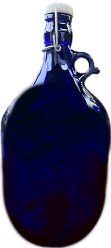 lilawelt24 5L dunkelblau Flasche mit Bügelverschluss Bügelflasche GLASBALLON Weinballon GÄRBALLON GLASFLASCHE Gallone Leer zum Befüllen blaue mit rundem Griff zur Aufbewahrung von Wasser(1x 5L)