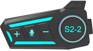 Interfono Moto S2_2, Sistema di Comunicazione per 2 Persone Entro 300m,Auricolare Casco Moto,IPX6 Impermeabile,Interfono Casco Supporta le Chiamate Vocali Controllo Della Musica Voce AI Interphone
