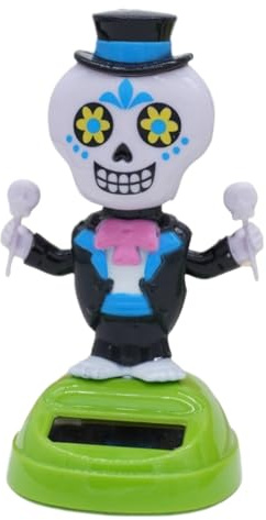 Solar Dancing Figures | Solar Anime Figures for Halloween,Animated Skeleton Nodding Head for Office Parties Decorations Halloween Home
