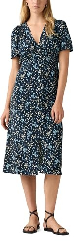 Levi's Paola SS Crêpe Midi Robe Décontracté, Mavis Floral Blue As, M Femme, Mavis Floral Blue As, M