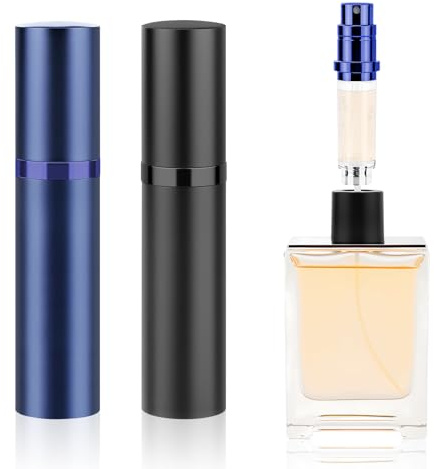 Ouxayapl Parfümzerstäuber für Unterwegs, 5ML Parfüm Abfüller, Tragbar Reise Parfümzerstäuber für Unterwegs,Urlaub,Business (Schwarz + Dunkelviolett)