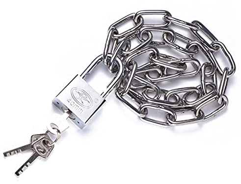 Lucchetto a catena for bicicletta for carichi pesanti, magazzini all'aperto, motociclette, serrature for recinzioni, lucchetto di sicurezza anti-taglio e anti-scasso(2m)