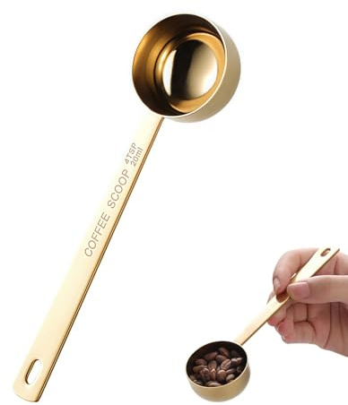 Cucchiaio dosatore in acciaio inox con finitura dorata, cucchiaio dosatore di precisione per caffè, matcha, proteine in polvere, piccola paletta per caffè macinato, cucchiaini da tè e cucchiai, per