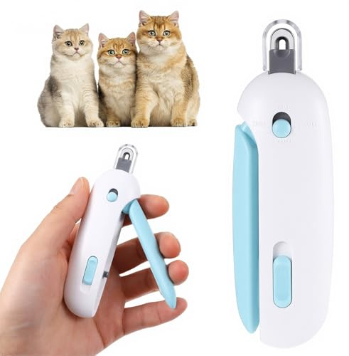 Lusofie Pain-Free Cat Nail Clippers with Safety Guard & File for All Cats