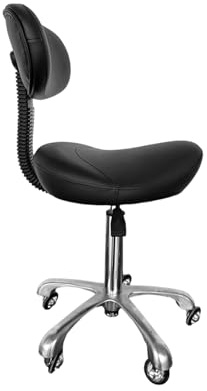 Taburete con Forma de Silla de Montar, Silla con Forma de Silla de Montar ergonómicamente, Giratorio y Ajustable, Capacidad de Peso de 440 Libras, for estilistas y Dentistas