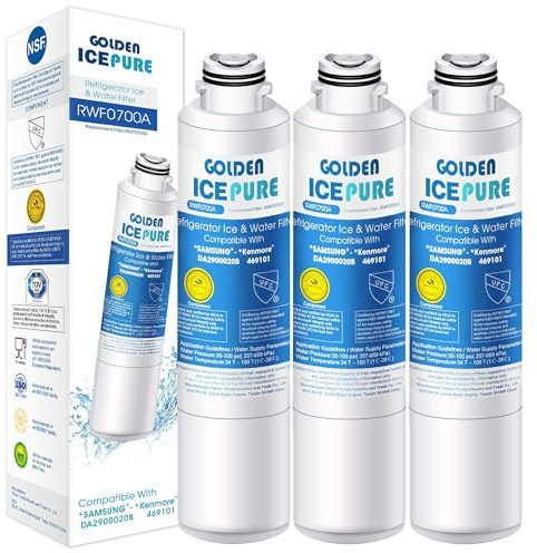 GOLDEN ICEPURE Wasserfilter Kühlschrank Kompatibel mit Samsung DA29–00020B, DA29–00020 A, haf-cin/EXP, 46–9101 weiß,3 Stück