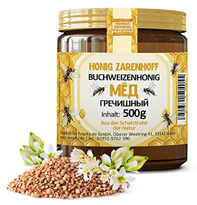 Buchweizenhonig ZARENHOFF 100% Honig, Cremig Imkerhonig, Ohne Zusatzstoffe, Premium Qualität (500g)
