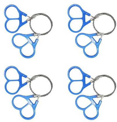 3 sierras de alambre de acero inoxidable para motosierra de bolsillo, mini cable de supervivencia, kit de supervivencia de emergencia, herramientas al aire libre, para camping, caza, 3 colores (azul)