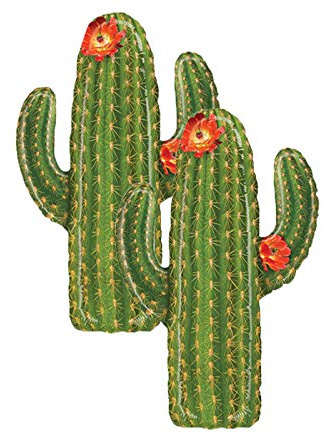 Artisan Owl Set of 2 Jumbo 38 Realistic Fiesta Desert Cactus Party Balloons for Cinco de Mayo