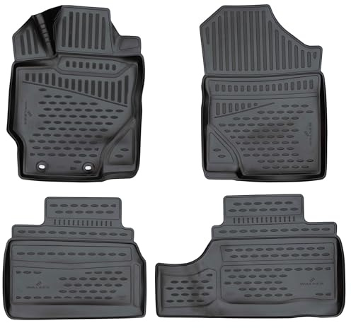 WALSER XTR Gummi Fussmatten Auto für Toyota Yaris (P13) 2010-2017, 100% passgenaue Auto Fußmatten, robuste Universal Fußmatte Auto, Gummimatten Auto, Auto Fussmatten Gummi, Auto Gummimatten