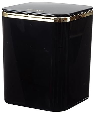 Petit Poubelle Table Esthetique avec Couvercle Mini Poubelle De Bureau Petite Poubelle Design Chambres à Coucher Salles De Bains (Noir)