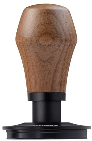 Normcore 53.3mm Espresso Coffee Tamper V4, Spring Loaded Tamper with Titanium PVD Coating Flat Base for Breville Sage 54mm Portafilters, Genuine American Walnut Handle