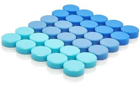 ZDZBLX Lot de 30 aimants de réfrigérateur puissants pour tableau blanc, petits aimants ronds et robustes pour réfrigérateur, casier, carte, cuisine, école, bureau, salle de classe (bleu)