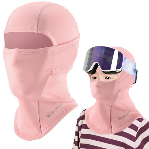 LINSOCLE Sturmhaube Kinder, Balaclava Mütze Winter Fahrradhelm Mädchen und Jungen Mütze unter Fahrradhelm Sturmmaske Ski Maske Einheitsgröße