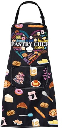 ENSIANTH Delantal de chef de repostería, regalo de panadero, delantal de cocina, regalo de graduación para estudiantes culinarios, regalo para amantes de los pasteles, Delantal de pastelero, M