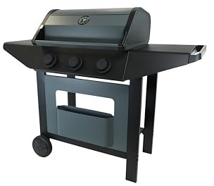 Cook'in Garden – Barbacoa de gas – Burn – Rejilla y plancha – Recuperador de grasa extraíble – 10,5 KW – 3 quemadores – Ideal para 10 personas