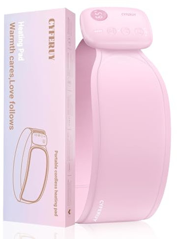 Heat Pad for Period Pain Relief, 5000mAh Rechargeable Portable Period Cramp Heat Pad, 3 Heat Levels & 3 Massage Modes Menstrual Electric Heating Pad for Period Cramps Pain Relief, Gifts for Women