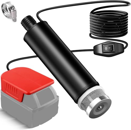 Portable Water Sump Pump for Milwaukee 18V M18 Li-ion Battery, 120W 12V Cordless Rain Barrel Water Transfer Pump, Electric Utility Pumps for Garden, Hot Tub, Tank, Pool, Ponds, Aquariums