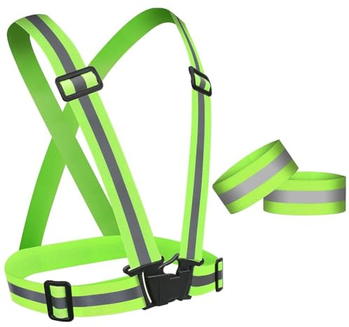 URAQT Chalecos Reflectantes,Chaleco Reflectante Alta Visibilidad Elástica Ajustable, para Correr, Andar en Bicicleta, Hacer Deportes en Exterior