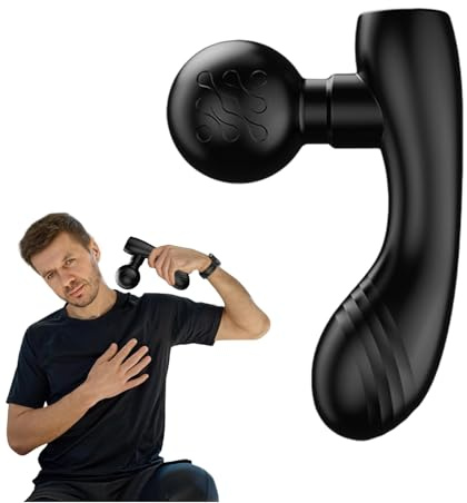 Massagerare av djupvävnad – kompakt sportmassör, tyst med dubbla huvuden, handhållet slagverksverktyg | Muskelmasserare för avslappning, män, kvinnor, idrottare, resor