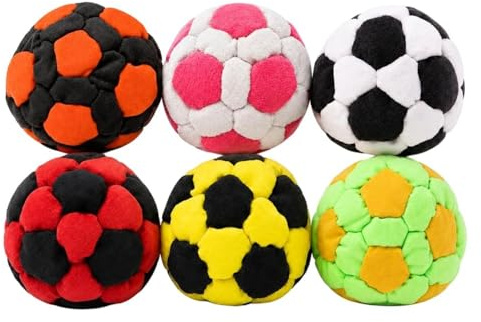 Aundhegrtt de Footbag en Peluche Multicolores - 6 Pièces - Jouet de Sport en Plein Air pour Soulagement du Stress, Balle en Sable.