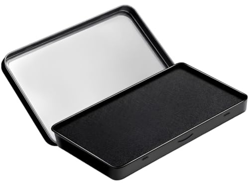 Stor stämpeldyna, svart stämpeldyna med snabbtorkande bläck, 6,1 x 4,5 tum/15,5 x 11,5 cm, för kontorsstämpling, fingeravtryck och gör-det-själv-konsthantverk