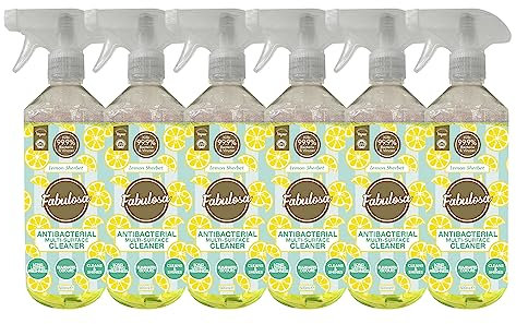 Fabulosa Antibacterial Disinfectant Spray, All Purpose Multi Surface Cleaner, 500ml, 6 pack, Lemon Sherbet