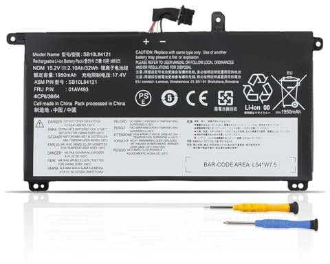 K KYUER 32Wh 01AV493 Laptop Akku für Lenovo ThinkPad T570 T580 P51S P52S 20H9 20HA 20JX 20JW 20L9 20LA 20JY 20HC 20LB 20LC 00UR890 00UR891 00UR892 SB10L84121 SB10L84122 SB10L84123 Notebook Battery