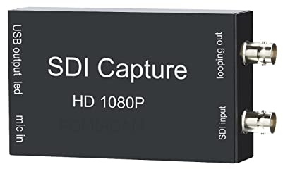 POMIACAM Adaptador de vídeo SDI a USB de 1080P, entrada SDI a USB 3.0 para transmisión en directo, mini convertidor de vídeo y audio compatible con SDI a ordenadores, Plug and Play