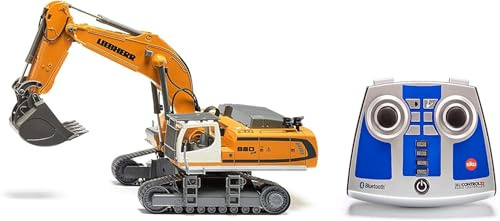 Siku 6740, Liebherr R980 SME Excavateur sur Chenilles, Télécommandé, 1:32, Télécommande Bluetooth Incluse, Pilotage Possible Via App avec Son, Métal,Plastique, Jaune