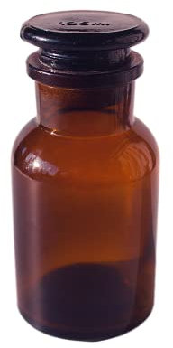 JoanLab Apothekerflasche (6er Pack) aus Braunglas mit Schliffdeckel, 125 ml, für Labor, Apotheke, Küche