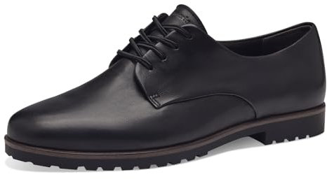 Tamaris Damen Schnürschuhe Leder; Black/schwarz; 37 EU