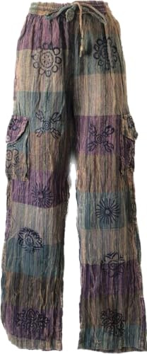 Karma Handicrafts Patchwork Unisex Hippie Gypsy Cotton Trouser Yoga Festival Pants Nepal 503 (US, Alpha, XX-Large, Regular, Regular, 503B)