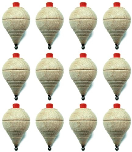 ACAN Tradineur - Pack de 12 Peonzas con Cuerda - Fabricado en Madera - Trompo, Spinners, pirindolas, Regalos y Detalles para comuniones, piñatas, niños, Fiestas de cumpleaños - diámetro 5 x 8 cm