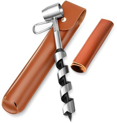 BURTOK Strumenti Bushcraft 1 x 25,4 cm trapano a mano per legno chiave per coloni affilata per facile perforazione trivella a occhio Scotch portatile