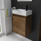 Alpenberger Gäste WC Waschbecken mit Unterschrank | Kleines Badmöbel 45 cm Breit | Waschtisch mit Waschbeckenunterschrank (Eiche, Waschbecken - Linke Seite)