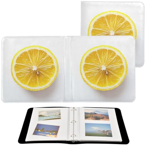 JUMBEAR Álbum de fotos grande autoadhesivo con 20 páginas, álbum de recortes para boda, familia, bebé, vacaciones, rodajas de limón