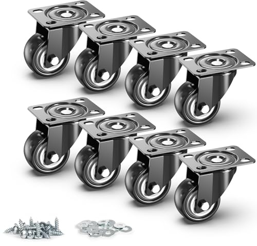 Ruedas para Muebles 50 mm Ruedas de alta resistencia Ruedas sin freno de seguridad Ruedas para muebles pesados Capacidad total 500 KG (por juego de 8)