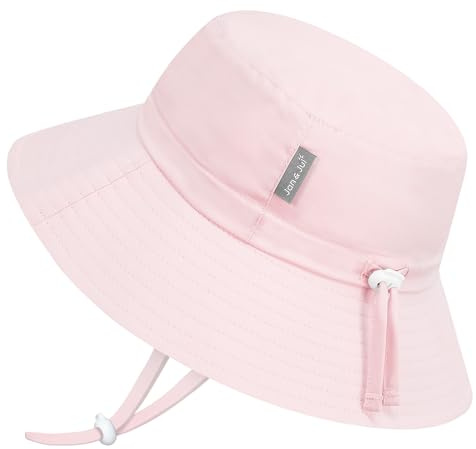 Jan & Jul Sombrero de sol para niños con bob, protección UV UPF 50+, Rosa suave, 6-24 meses