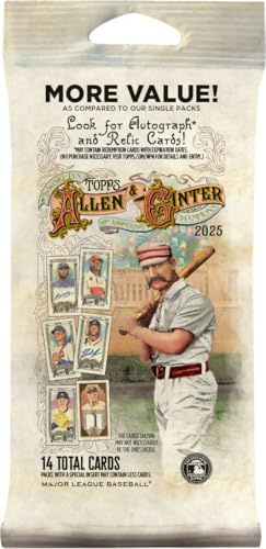 Topps - Pacchetto grasso da baseball Allen & Ginter 2025, cerca carte autografi e reliquie