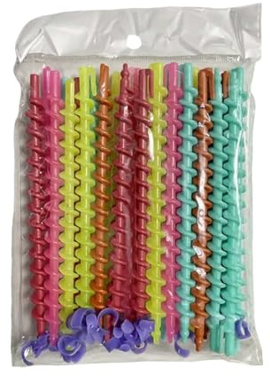 2026 Lot de 26 bigoudis professionnels pour permanentes naturelles sans effet de chaleur avec design en spirale efficace pour créer des cheveux volumineux (15 x 10 cm)