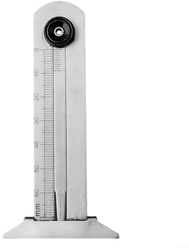Medidor de profundidad profesional Vernier de acero inoxidable con pinza y regla para una medición precisa del desgaste y daños de los neumáticos de coche (0-60 mm)