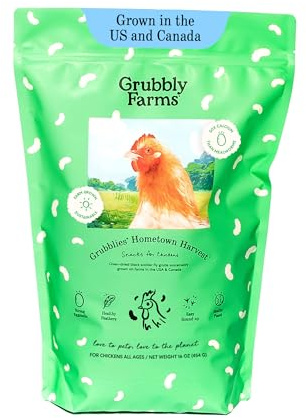 Grubbly Farms Grubblies - Black Soldier Fly Larvae for Chickens - Chicken Treats Grown in the US and Canada - for Strong Eggshells and Healthy Feathers - Grubblies Hometown Harvest 1LB